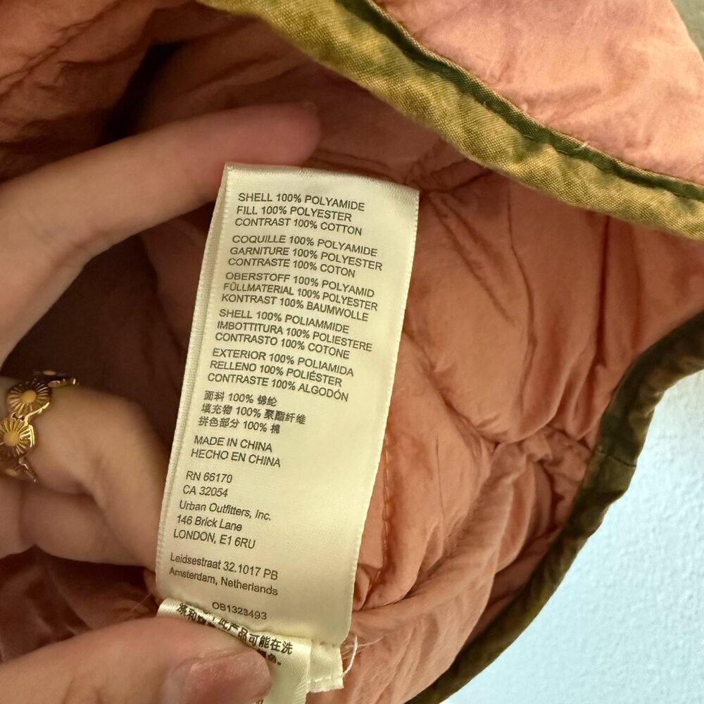 Free People Mixed Military Dolman Quilted Jacket In Rose Combo L​​​ - Picture 6 of 7